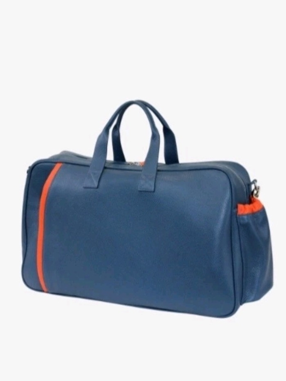 Men’s Navy Travel Duffle Bag with Orange Accent